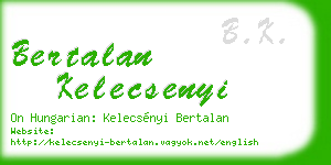 bertalan kelecsenyi business card